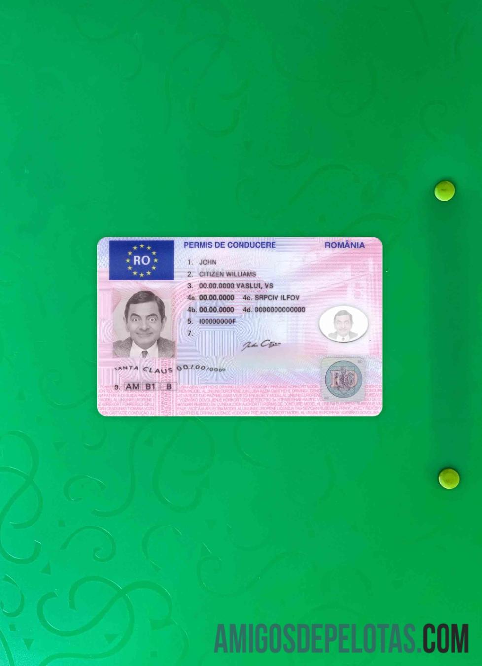 Romênia DL fotolook frente atualizado exemplo